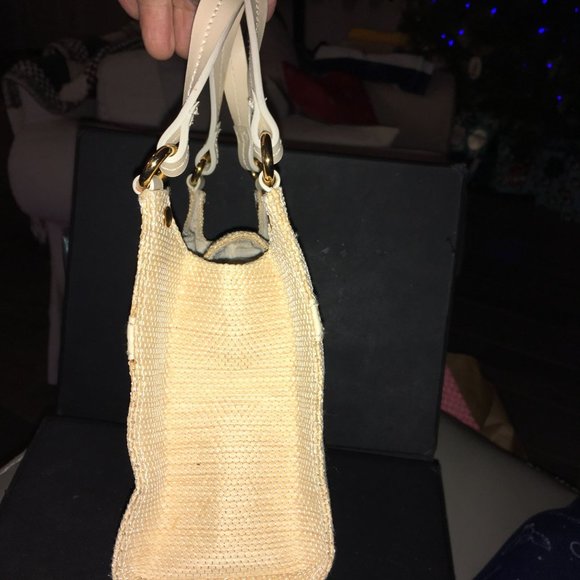 Vintage Rare Mini Estinne Aigner Woven Straw Purse with Leather Trim from the 80 - Picture 3 of 12